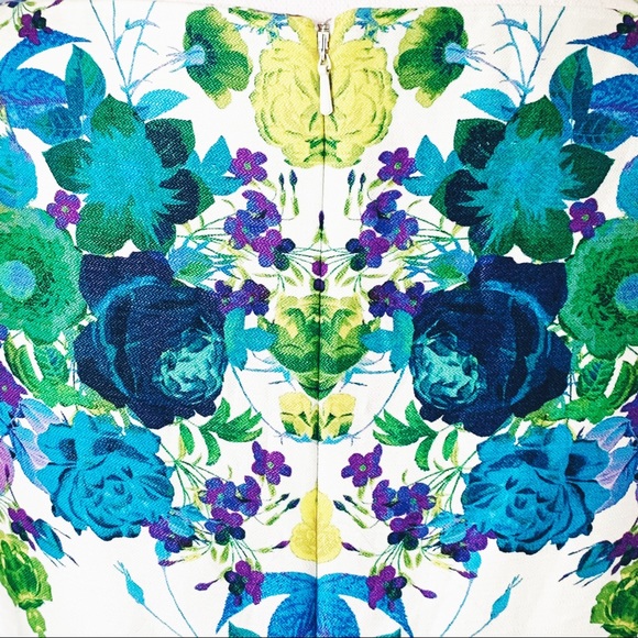 TALBOTS Mirrored Floral Print Linen Shift Dress - Picture 5 of 8